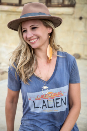V-Neck Hi Lo Mineral Wash Tee